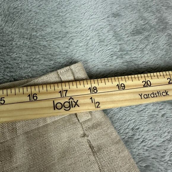 Lands End Mens 36x30 Linen Blend Pleated Dress Pants Beige Casual Office - Picture 7 of 11